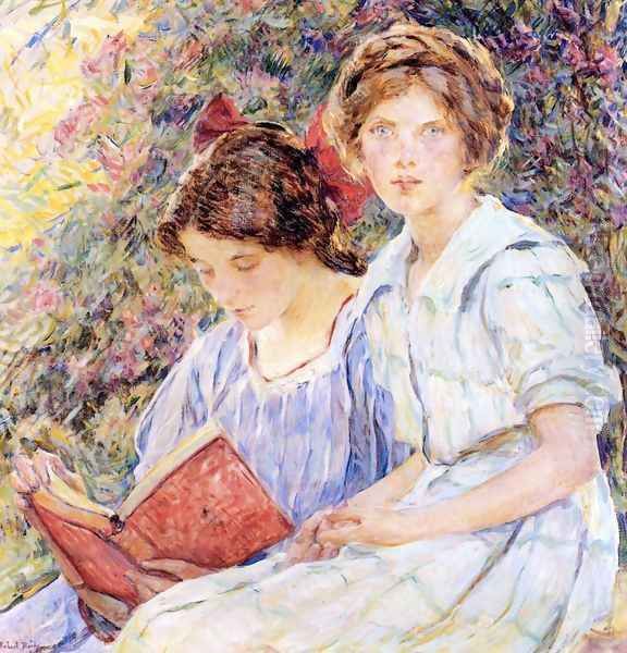 Two Girls Reading - view 1