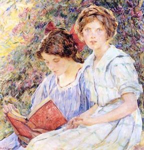 Two Girls Reading by Robert Reid