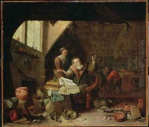 An Alchemist, c.1640 by David The Younger Ryckaert