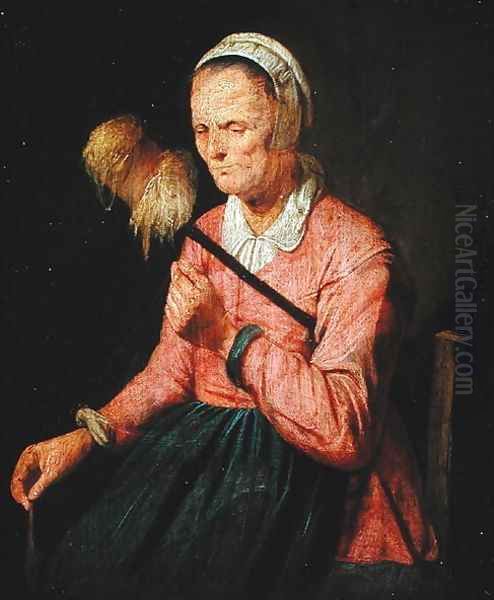 A Woman Spinning - view 1