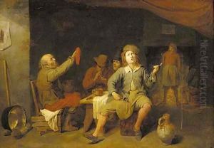 Peasants smoking in a tavern