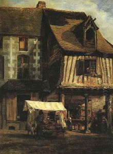 Market in Normandy (detail) 1830s by Theodore Rousseau