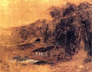Cottages among Trees 1842-1845 by Theodore Rousseau