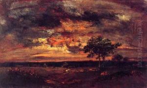 Twilight Landscape 1850 by Theodore Rousseau