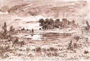 A Marsh Landscape by Theodore Rousseau