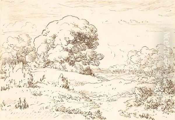 An extensive landscape with a large tree - view 1