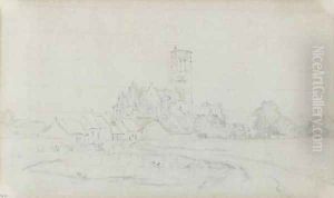 Une Cathedrale ruinee by Theodore Rousseau