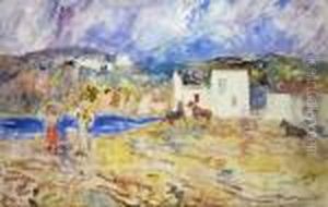 Paesaggio Con Figure by Plinio Nomellini