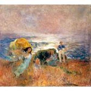 Marina Con Figure by Plinio Nomellini