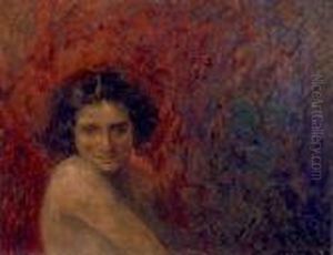 Ritratto Di Fanciulla by Plinio Nomellini