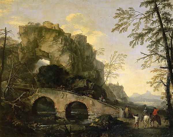 Landscape with a dilapidated bridge - view 1