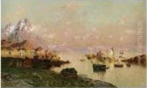 En Sommernatt I Svolvaer, Lofoten (a Summer's Night In Svolvaer,lofoten) by Adelsteen Normann