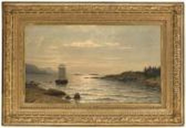 Sailing Ship In Coastal Landscape - view 1