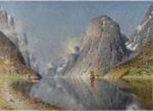Seiling Pa Fjorden (sailing On The Fjord) by Adelsteen Normann