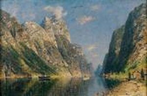 Village Au Fond Du Fjord by Adelsteen Normann