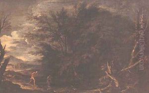 Landscape with Mercury and the Dishonest Woodman, c.1650