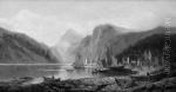 "fjordlandschaft Mit Segelbooten". Sign - view 1
