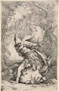 St. William of Malevale and Albert, Companion to St. William, tied to a Tree