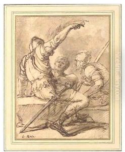 Three soldiers in conversation