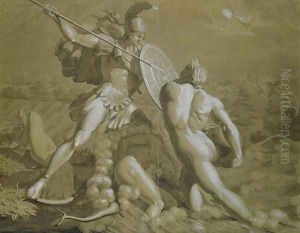 Fight of Achilles with the River Scamander 2 by Philipp Otto Runge