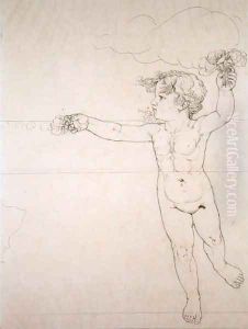 Right hand side Genie with a Rose, study for Morning, 1809 Right hand side Genie with a Rose, study for Morning, 1809