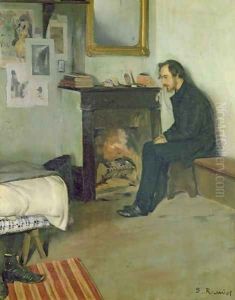 The Bohemian portrait of Erik Satie in his studio in Montmartre, 1891 by Santiago Rusinol i Prats