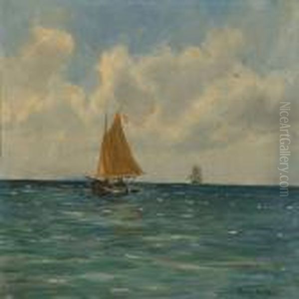 Seascape With Sailing Ships On Open Sea - view 1