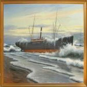S/s Skialm Hvide Of Copenhagenis
 Stranded Off The Danish Coast Of Vorupor October 26 1906