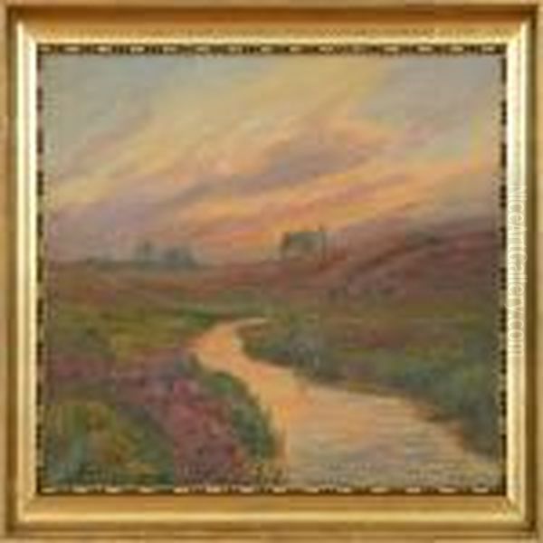 Sunset With A Heather Landscape - view 1