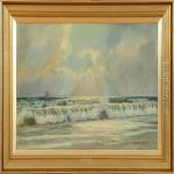 Coastal Scenery With A Sailing Ship In The Background - view 1