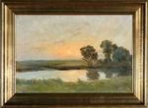 Danish Summer Landscape By Sunset by Poul Friis Nybo