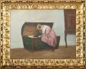 A Girl Is Nosing Into The Old Chest
