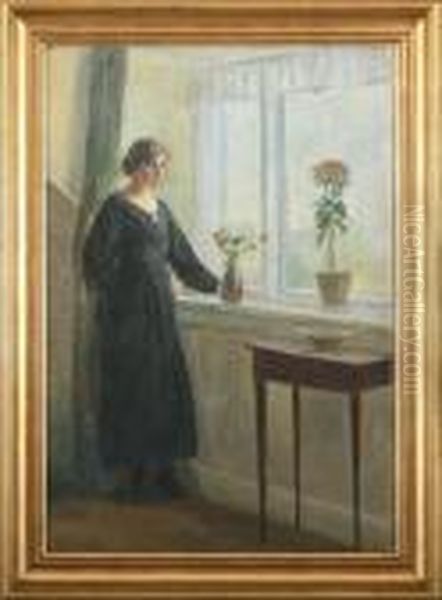Woman Standing By A Window - view 1