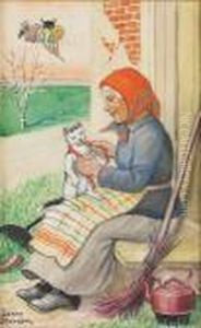 Easterwitch With Cat by Jenny Nystrom