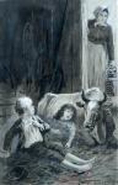 Ladugardsinterior Med Figurer - view 1