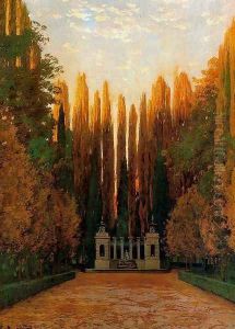 Jardín con monumento by Santiago Rusinol i Prats
