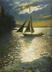 Segelbat I Solnedgang by Jenny Nystrom