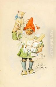 Tomtenisse Med Julklappar by Jenny Nystrom