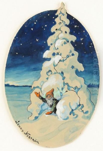 Tomte Vid Snotyngd Gran - view 1