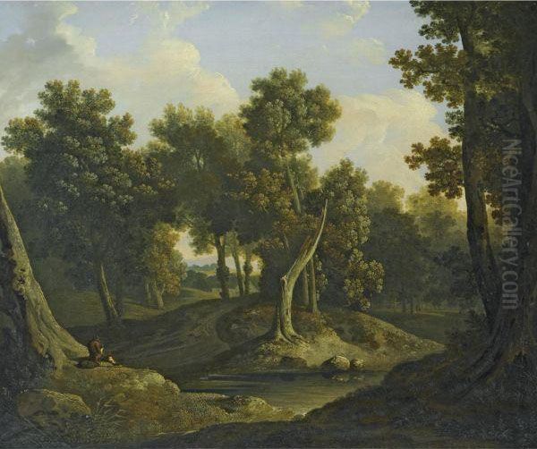 Wooded Landscape With Figures By A Path - view 1