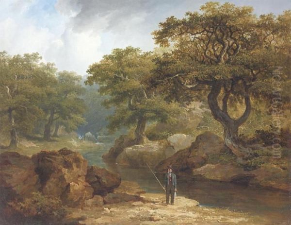 A Dargle Landscape With A Fisherman - view 1