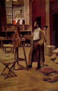 Clarasó modelando by Santiago Rusinol i Prats