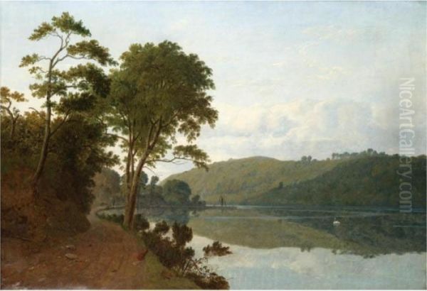 A Wooded River Landscape - view 1
