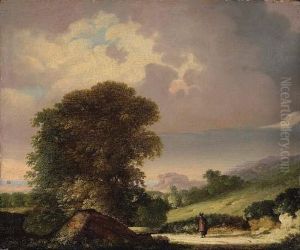 Coastal Landscape With A Figure On A Path In The Foreground Coastal Landscape With A Figure On A Path In The Foreground