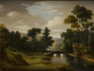 Figure On A Path By A Bridge