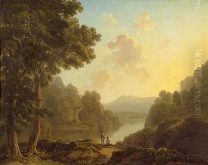 River Landscape With Two Figures River Landscape With Two Figures