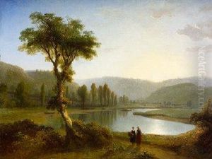 Women On A Path By A Lake, Evening Women On A Path By A Lake, Evening
