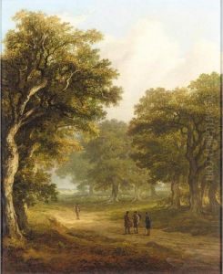 Figures On Woodland Path by James Arthur O'Connor