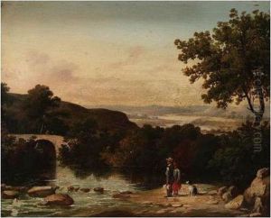 Landscape With Figures By A River Landscape With Figures By A River
