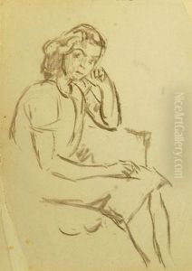 Jeune Femme Assise En Robe by Roderic O'Conor